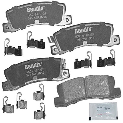 Bendix Priority1 CFC325 Ceramic Rear Brake Pads for Lexus ES250 1991-1990, ES300 1999-1992, RX300 2003-1999, Toyota Camry 1999-1988, Celica 1999-1986, Solara 2000-1999 - size: CFC325