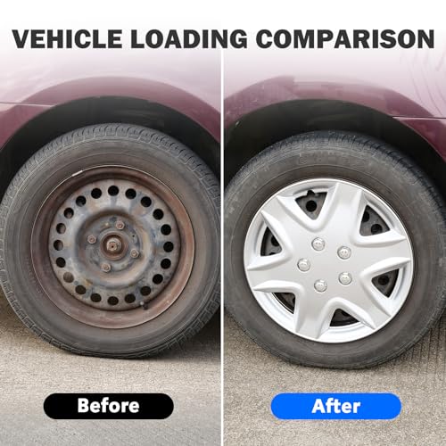 Hubcaps 15 Inch 4 Pcs Wheel Covers Compatible with 15" Cars - color: 5049-Silver-15