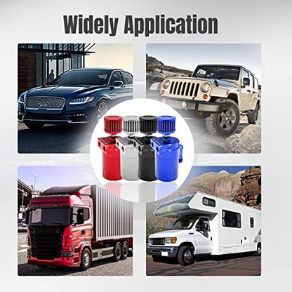Thick Shell Baffled Oil Catch Can Coolant Fuel Catch Can Reservoir Kit with Breather - Black - color: Black