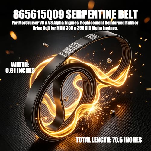 865615Q09 Serpentine Belt for MerCruiser V6 & V8 Alpha Engines