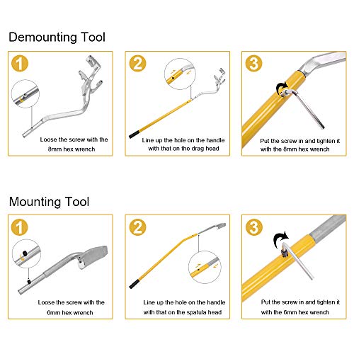 TUFFIOM Tire Mount Demount Tool Kit Steel Manual Tire Changer w/Bead Keeper, Tubeless Truck Bead Breaker, 17.5''-24'', Assembly Tool Equipped - color: Yellow