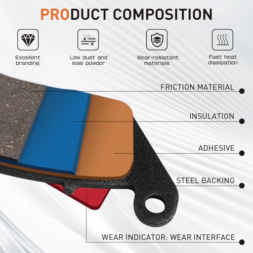 Front and Rear Brake Pads VTX 1300 for Honda Shadow 1100 Shadow Sabre 1100 Interstate 1300 Stateline 1300 VTX1300C VTX1300R VTX1300S
