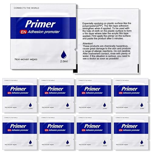 Nuanchu 8 Pcs Adhesion Promoter, High Performance Adhesion Promoter for Plastic, Double Tape Primer Increase for Automotive Molding Tape