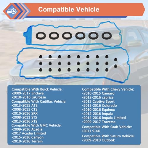Engine Valve Cover Gasket Set Fit for Buick Cadillac Chevy GMC Vehicle