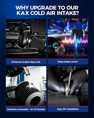 KAX 2.75" Cold Air Intake Kit Fit for 1999-2000 Honda Civic EX/HX/Si, Black - color: Red, size: 1999-2000 Honda Civic EX/HX/Si