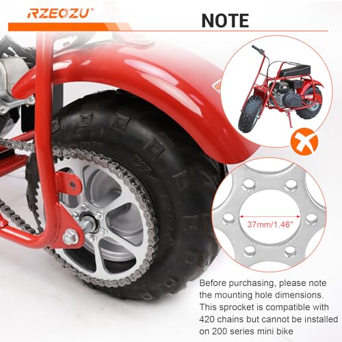 50 Tooth Rear Sprocket 420 Chain Compatible with #40 41 420 Chain - color: Silver-50 Tooth