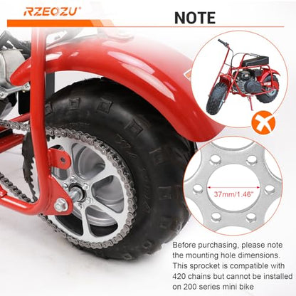 50 Tooth Rear Sprocket 420 Chain Compatible with #40 41 420 Chain - color: Silver-50 Tooth