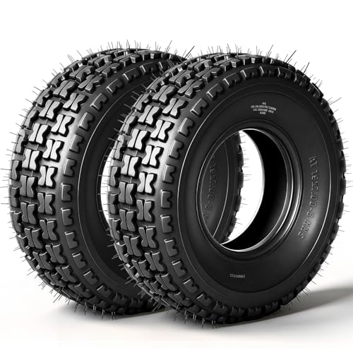 Set of 2 19x7-8 ATV UTV Tires, 4PR Tubeless All-Terrain Tires
