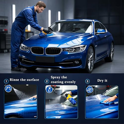 2Pack Quick Effect Coating Agent for Car, Quick Effect Coating Agent,Waterless Wash & Polish,Car Coating Spray for Shine & Protection,Quick Acting Paint Protection & Glass Cleaner(120ml+Brush+Towel)*2 - color: 2 Pack: Quick Effect Coating Agent