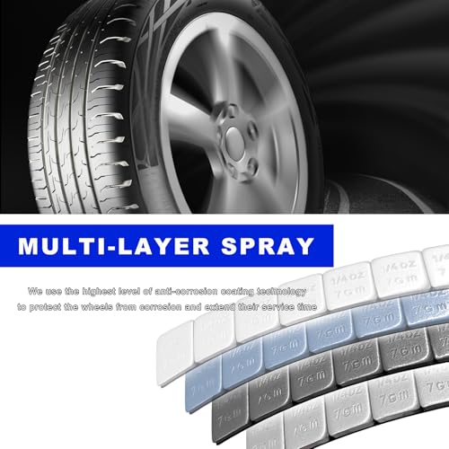 48 PCS 1/4 Oz Adhesive Backed Wheel Weights, 0.25 Oz Low Profile Tire Balancing Weights with Strong Adhesive, Easy to Peel Wheel Weight for Cars Trucks SUVs Motorcycles - color: 48 PCS