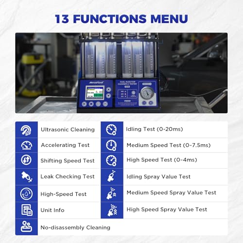 MR CARTOOL V310 Fuel Injector Cleaner Tester Machine, 110V/220V Fuel Injection System Cleaners with 6 Cylinders, Ultrasonic Clean Tool Kit for Diesel Gasoline Standard GDI/EFI/FSI Injectors - size: GDI V310