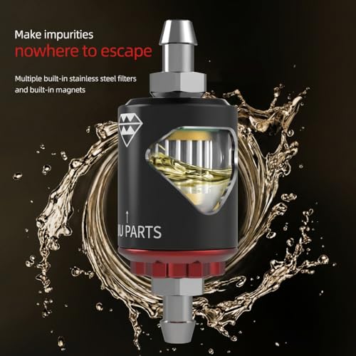 1/4 inch 8mm Fuel Filter Inline with Clear View Glass Gas Hose