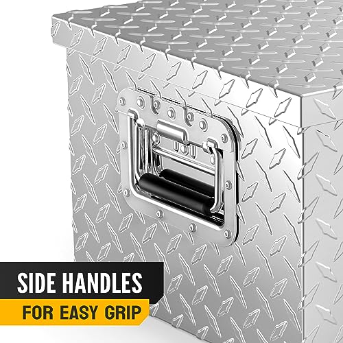 TUFFIOM 39"x13" x10" Aluminum Truck Bed Tool Box w/Side Handle & Lock Keys - color: Silver, size: 39 inch