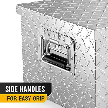 TUFFIOM 39"x13" x10" Aluminum Truck Bed Tool Box w/Side Handle & Lock Keys - color: Silver, size: 39 inch