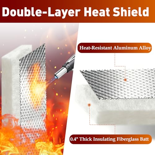 Automotive Aluminum Exhaust Heat Shield Wrap, 39 x 12 x 0.4 in - size: 12" x 39"