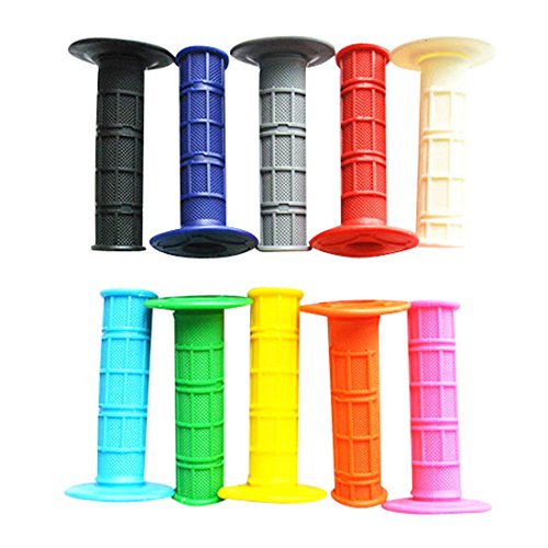 7/8" Motorcycle Hand Grips Dirt Bike Motocross Gel Handlebar 2PC - color: Light Blue