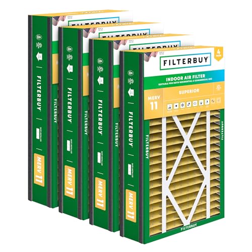 Filterbuy 16x25x3 Air Filter MERV 11 Pet & Allergy Defense (4-Pack) - style: 16x25x3