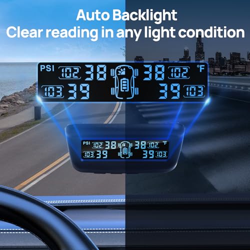 Masoll M13 Tire Pressure Monitoring System, RV/Trailer TPMS with 4 Sensors