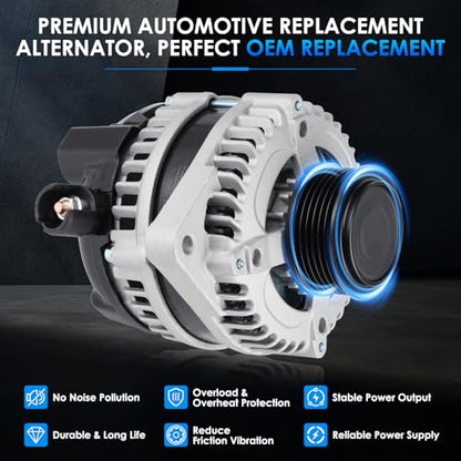 Car Alternator 11573 130A Fit for Honda Pilot Odyssey Ridgeline - size: #11573N, 11573 Alternator
