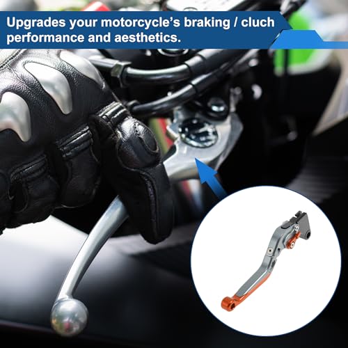 Brake Clutch Levers for Yamaha YZF-R7 2021-2025 Titanium Orange - color: Titanium Handle Orange End