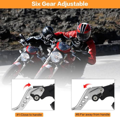 Universal Motorcycle 7/8" 22mm Brake Master Cylinder Clutch Lever - color: Silver