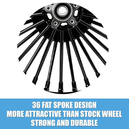 21" Black Front Fat Spoke Wheel for Harley Touring Road Glide 09-25