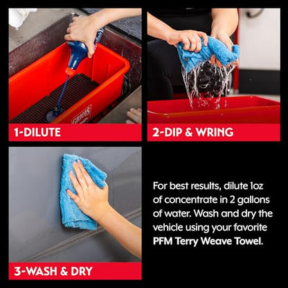 Griot's Garage Rinseless Wash for Car Cleaning and Detailing, No-Rinse Vehicle Washing, Dilutes Into Detailer, Clay Bar Lubricant, 10479, 35oz