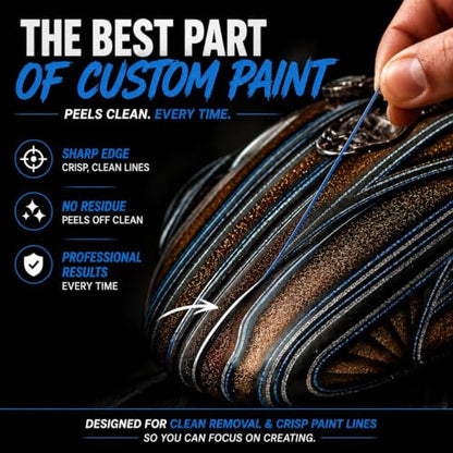 LiME LiNE Flexible Vinyl Fine Line Masking Tape for Automotive Custom Paint, No Residue Fineline Blue 1/4",1/8", 1/16" (E. 1/4" - Pack of 3) - color: 1/4" - Pack of 3