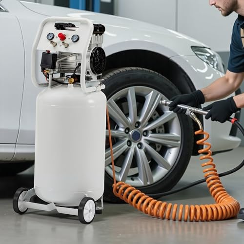Albott 20 Gallon Electric Air Compressor, 1.8 HP Vertical Wheeled Tank - style: 20 Gal