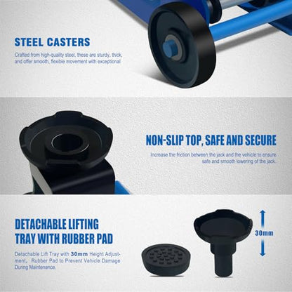 Mini Hydraulic Jack 2.5 Ton (5500lbs)/Floor Jack with Heightening Gasket,Lifting Range 4.13"-17"
