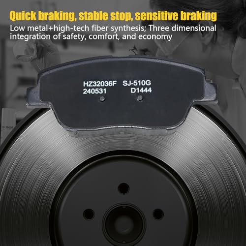 Front & Rear Ceramic Brake Pads Set with Hardware for 2011-2015 Hyundai Sonata & Kia Optima - style: HZ1444+HZ1544