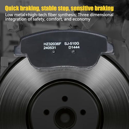 Front & Rear Ceramic Brake Pads Set with Hardware for 2011-2015 Hyundai Sonata & Kia Optima - style: HZ1444+HZ1544