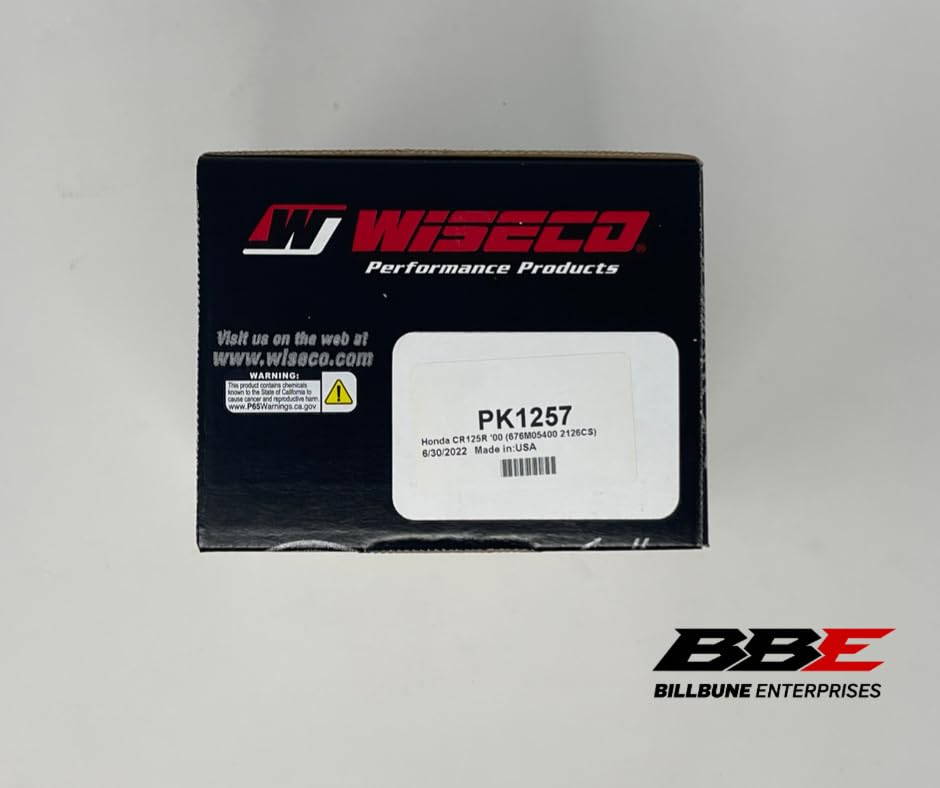 Wiseco PK1257 Top End Rebuild Kit 54.00mm Bore Standard for Honda CR125R (2000) – Piston, Rings, Bearing & Gasket Set 2-Stroke