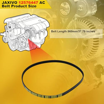 12576447 AC Belt for 99-08 Tahoe Escalade ESV EXT GMC Savana Sierra Suburban Silverado Avalanche Express 1500 2500 3500,Yukon XL Hummer H2,960mm K040378 - size: 4PK960-960mm belt