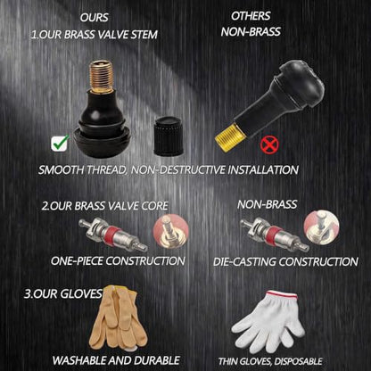 Valve Stem & Core Removal Replacement Tool Kit,Without Tire Removal