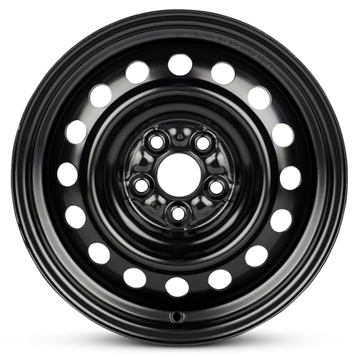 Wheel 15x6 in Steel Rim 5 Lug 100mm 33mm Offset 54.1mm CB| Powder-Coated Black finish Fits 2009-2020 Toyota Corolla | New OEM Replacement - 4261102880 - size: 15x6 inch - Black