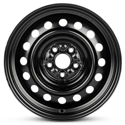 Wheel 15x6 in Steel Rim 5 Lug 100mm 33mm Offset 54.1mm CB| Powder-Coated Black finish Fits 2009-2020 Toyota Corolla | New OEM Replacement - 4261102880 - size: 15x6 inch - Black