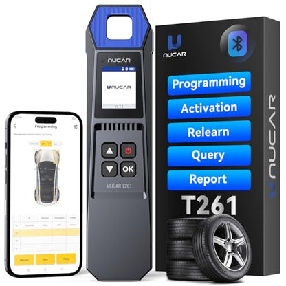 MUCAR T261 TPMS Programming Tool+4PCS MUCAR VENU5 Tire Pressure Sensor with Unlimited Reprogrammability