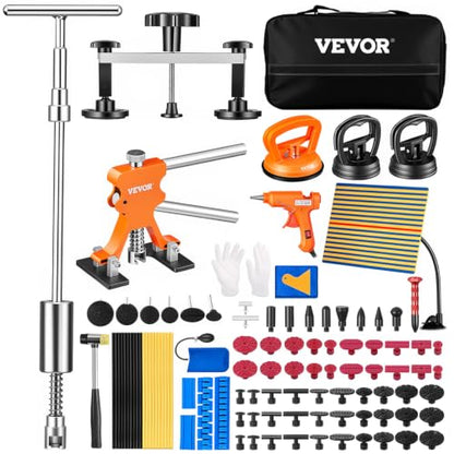 VEVOR 117 PCS Car Dent Puller Kit, Paintless Dent Repair Tool with Lifter, Slide Hammer & Suction Cup for Auto Body Dents, Hail Damage, Door Dings - size: 117pcs