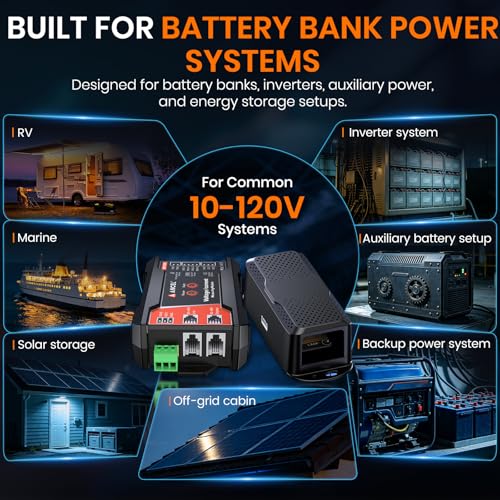 ANCEL BM1000 Bluetooth Battery Monitor, 400A Smart Shunt for RV & Marine - color: Grey
