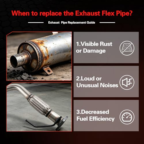 409 Stainless Steel Exhaust Stainless Y Flex Pipe Compatible with - size: 2007-2008 Escape 3.0L