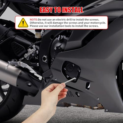 397Pcs Motorcycle Fairing Bolt Kit M4 M5 M6 Stainless Steel, Black