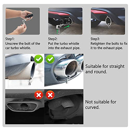 2PCS Car Turbo Whistle, Aluminum Alloy Universal Turbo Whistle - color: Black
