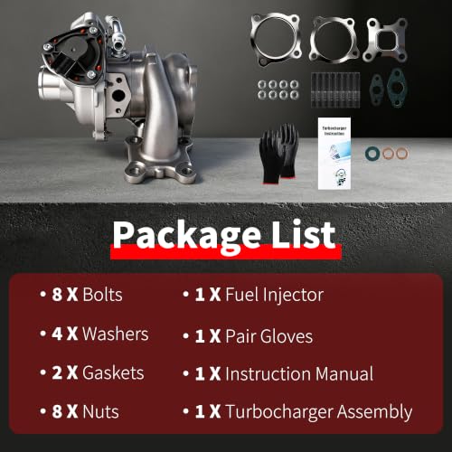 Turbo Charger Kit, Turbo Turbocharger Compatible with Ford Focus/EcoSport/Fiesta, Replace # 1761178, 1799836