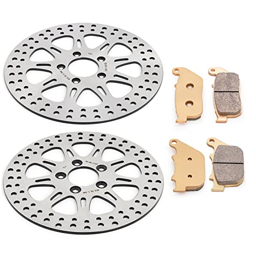 TOFR 11.5" Brake Rotor w/Pads for Harley Sportster XL1200 04-13 XL883 04-10 - color: Silver