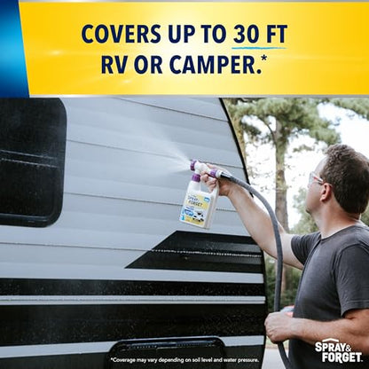 Spray & Forget RV & Camper Wash and Wax Combo, Includes RV & Camper Wash (1 Quart) and Wax (1 Quart) with Convenient, Ready-to-Use Hose End Adapters - style: Wash & Wax Combo