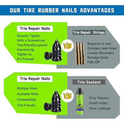 GTILL Tell 57 PCS 3 in 1 Tire Screw Plug Repair Kit - size: 57 PCS