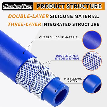 1/4" ID-10Ft(ID 6mm) Heater Hose Enhanced Double Reinforcement - color: All Blue, size: 1/4" ID-10Ft(ID 6mm)
