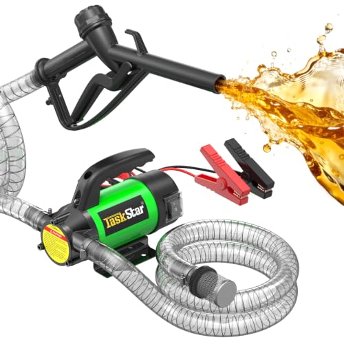 TaskStar Electric Diesel Transfer Pump Kit, 12V 13 GPM for Diesel Kerosene - color: 12V 13GPM Wired, Green
