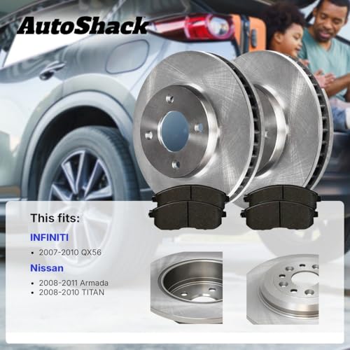 AutoShack Front Vented & Rear Solid Brake Rotors & Ceramic Pads - style: Brake Rotor & Pad